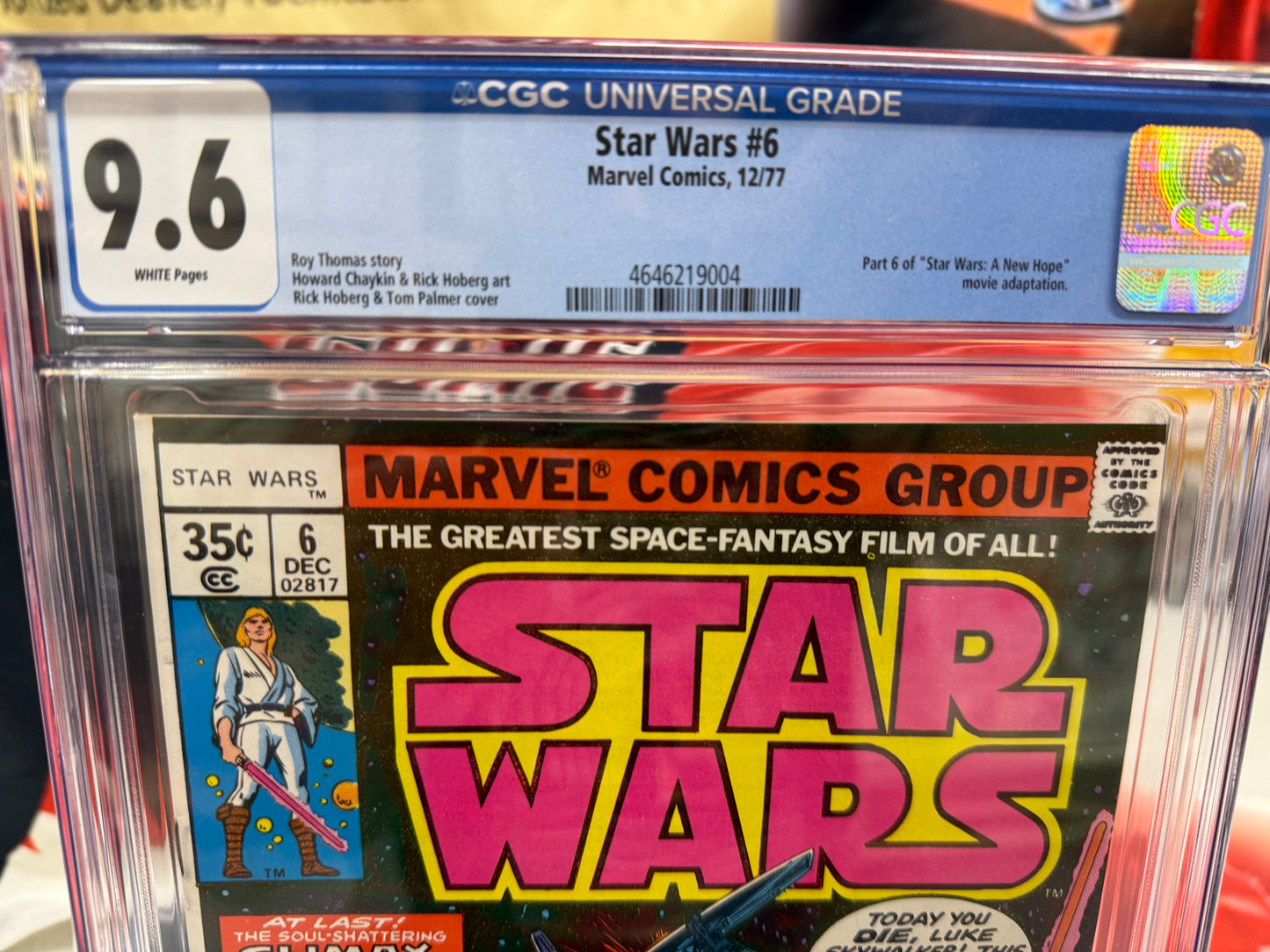 Star Wars #6 CGC 9.6 NM+ Marvel Comics Darth Vader vs. Luke A New Hope 12/77
