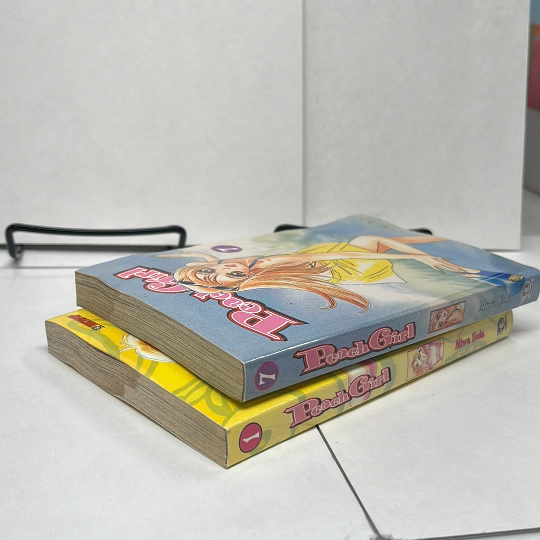 Peach Girl Vol. 1 & 7 by Miwa Ueda Tokyopop Manga Teen Romance Book Replacement