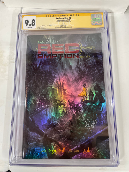 Austin St. John�s Redempt1on #1 Alan Quah Kickstarter Foil Limited 200 Print HTF 
CGC 9.8 signed by Alan Quah