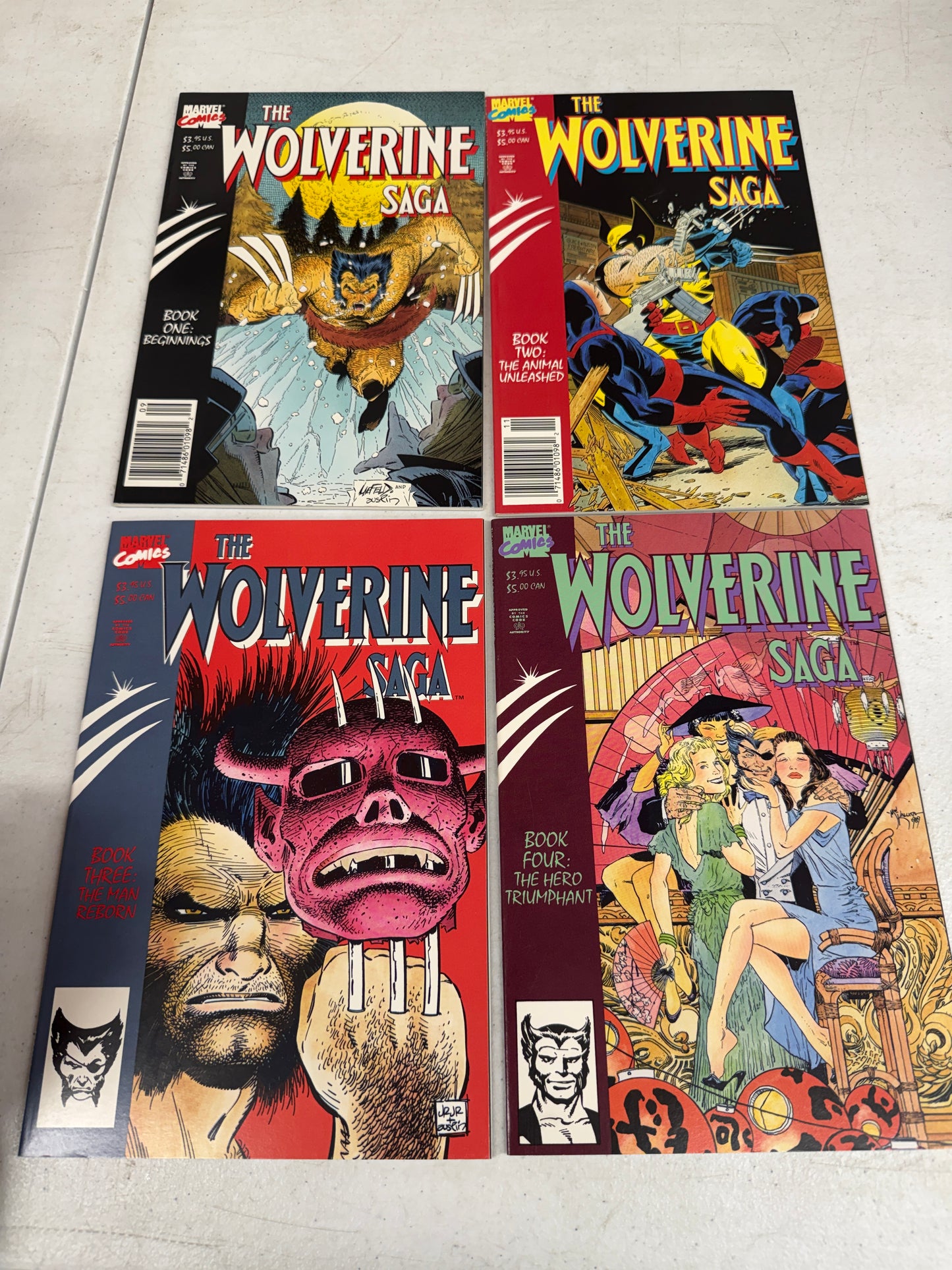 The Wolverine Saga #1-4 Complete Lot Set High Grade NM 1989 Marvel Liefeld Cover