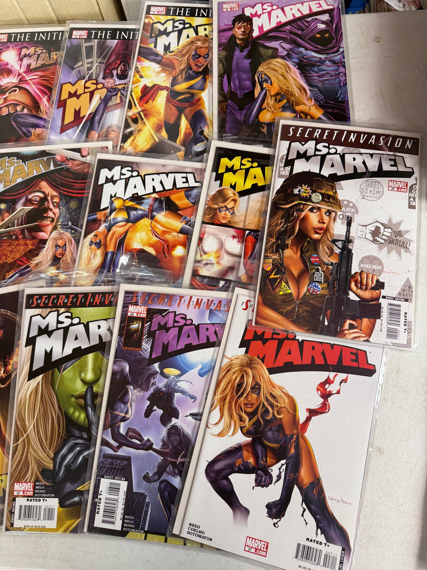 Greg Horn run Ms Marvel #14-29 consecutive 
16 issues