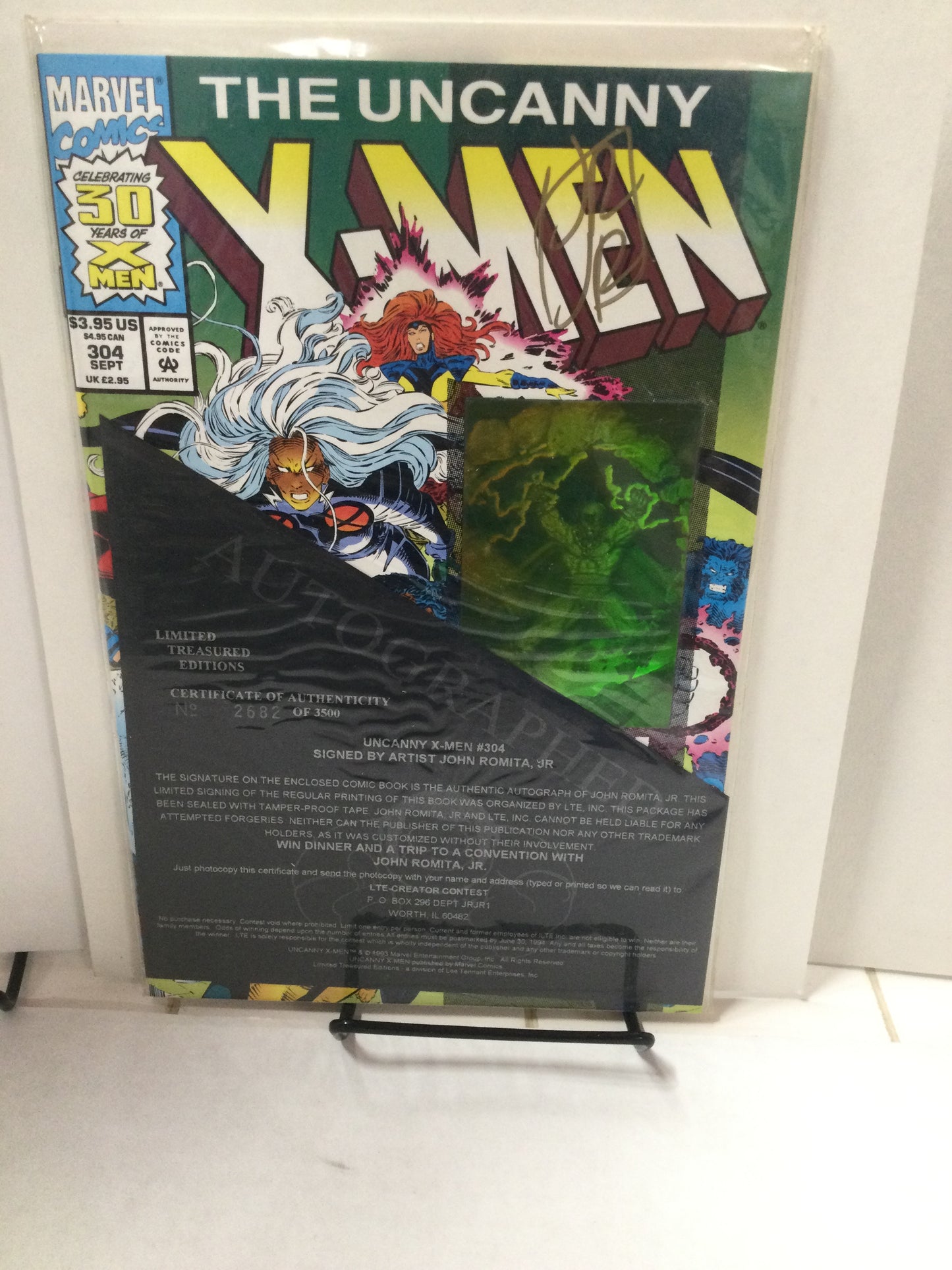 Uncanny X-Men #304 (Marvel Comics 1993) Signed by John Romita Jr #2682 of 3500