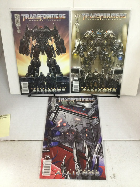 TRANSFORMERS Revenge Of The Fallen Movie Prequel ALLIANCE CVR B #1-3 IDW 2008