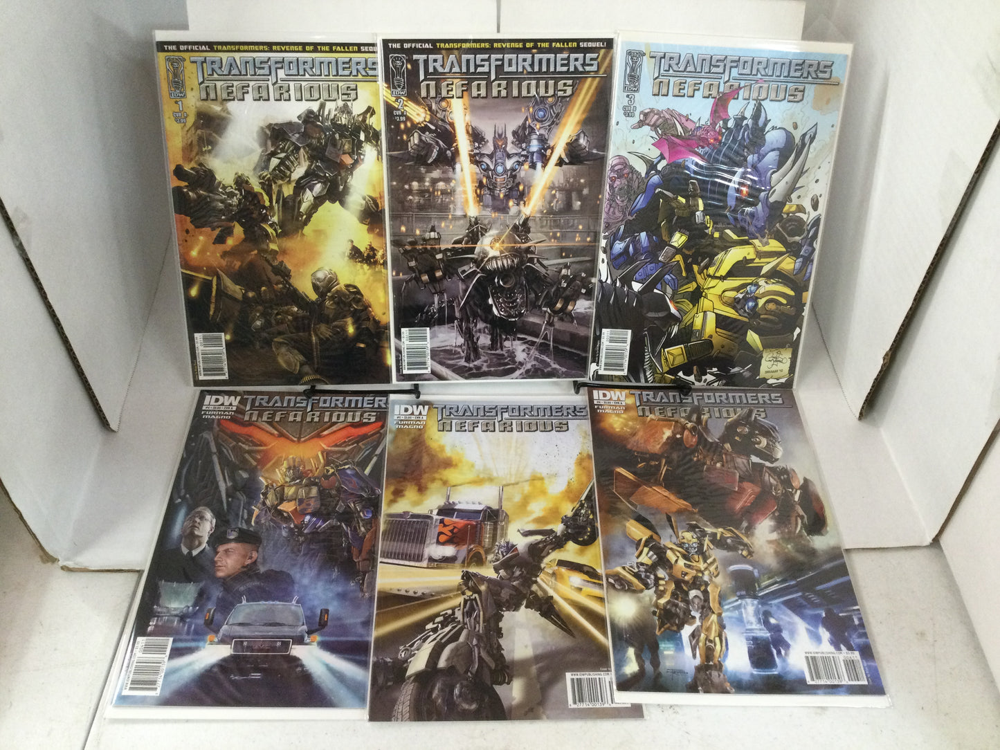 Transformers Nefarious #1-6.  Complete Set.  2010.  1 2 3 4 5 6 I D W.