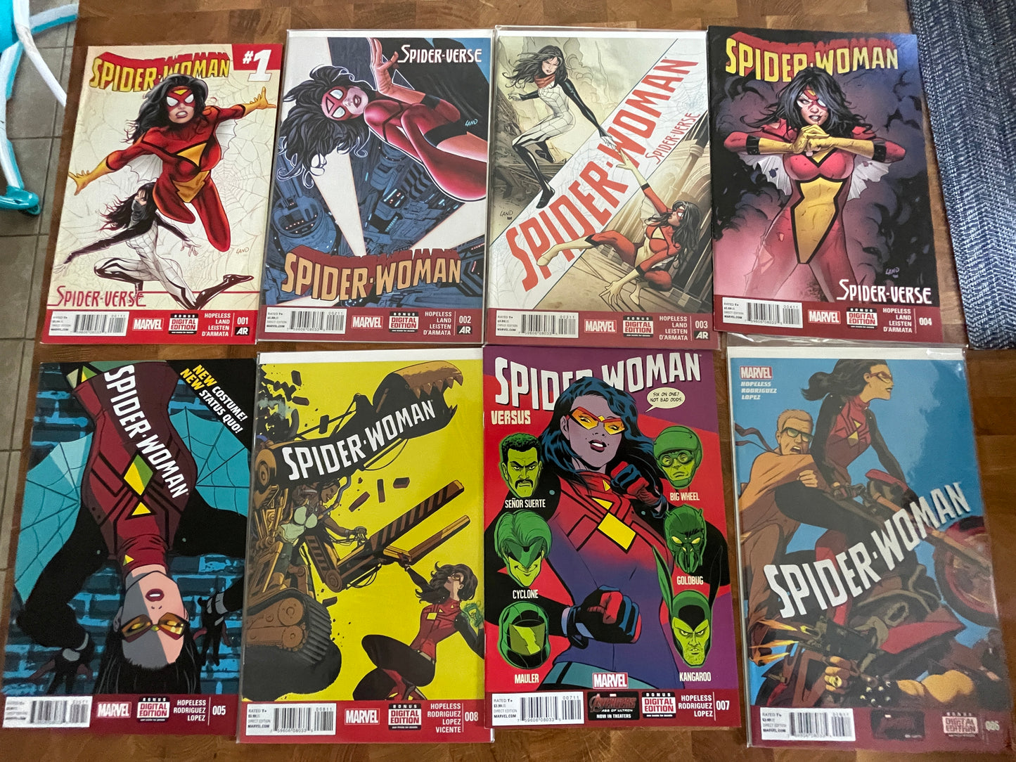 Marvel Comics Spider-Woman Run Lot 1-8 VF/NM 2015