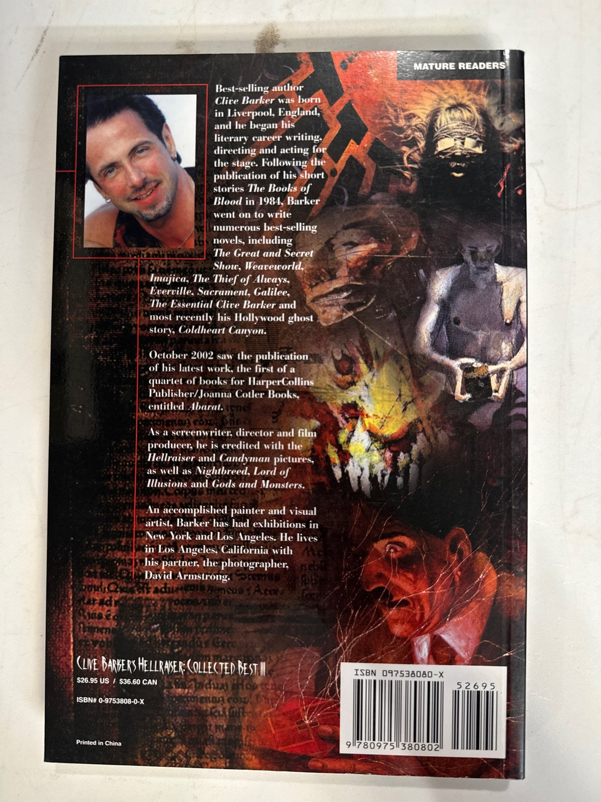 Clive Barker's Hellraiser: Collected Best III — back cover with ISBN barcode
