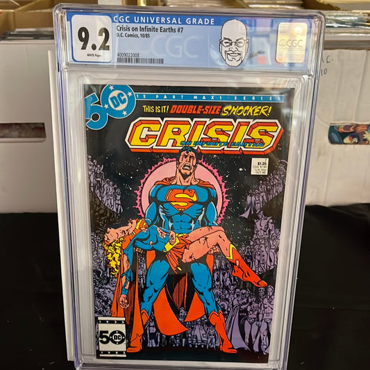 Crisis on Infinite Earths #7 - Death of Supergirl CGC 9.2 Custom Label