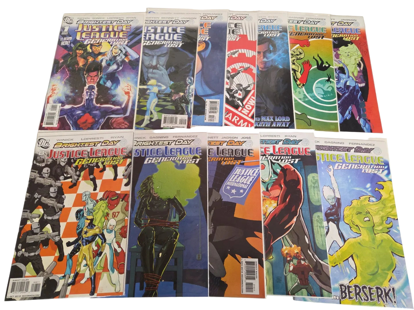 DC Comics JUSTICE LEAGUE GENERATION LOST 10 BOOK LOT #1-24 BRIGHTEST DAY 2010