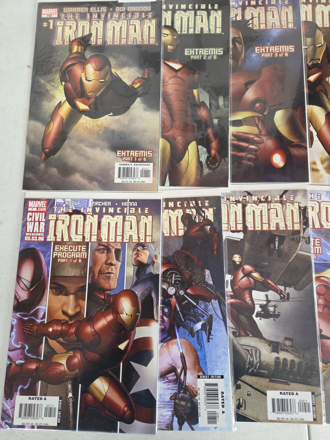 The Invincible Iron Man Vol 4 #1,2,3,4,5,6  Complete Extremis Story 2005
