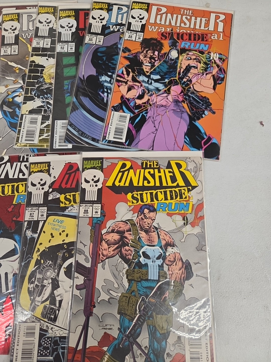 Mixed Lot The PUNISHER War Zone Suicide Run, #23-25, #61-64, #85-88, #64 Variant