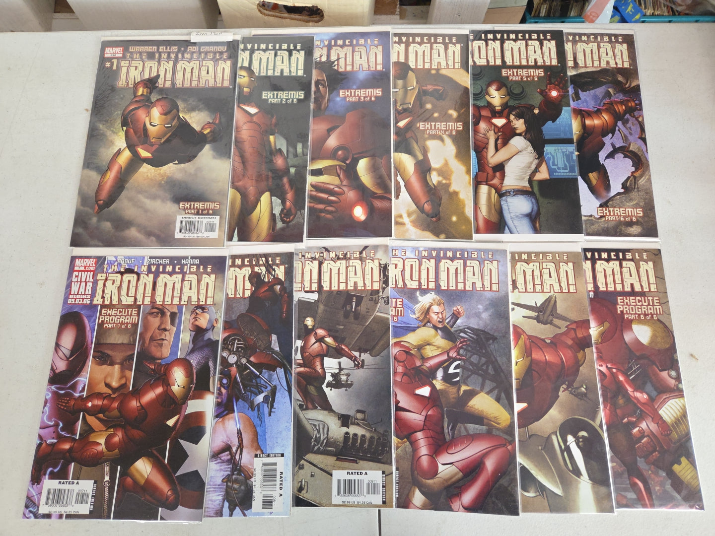 The Invincible Iron Man Vol 4 #1,2,3,4,5,6  Complete Extremis Story 2005