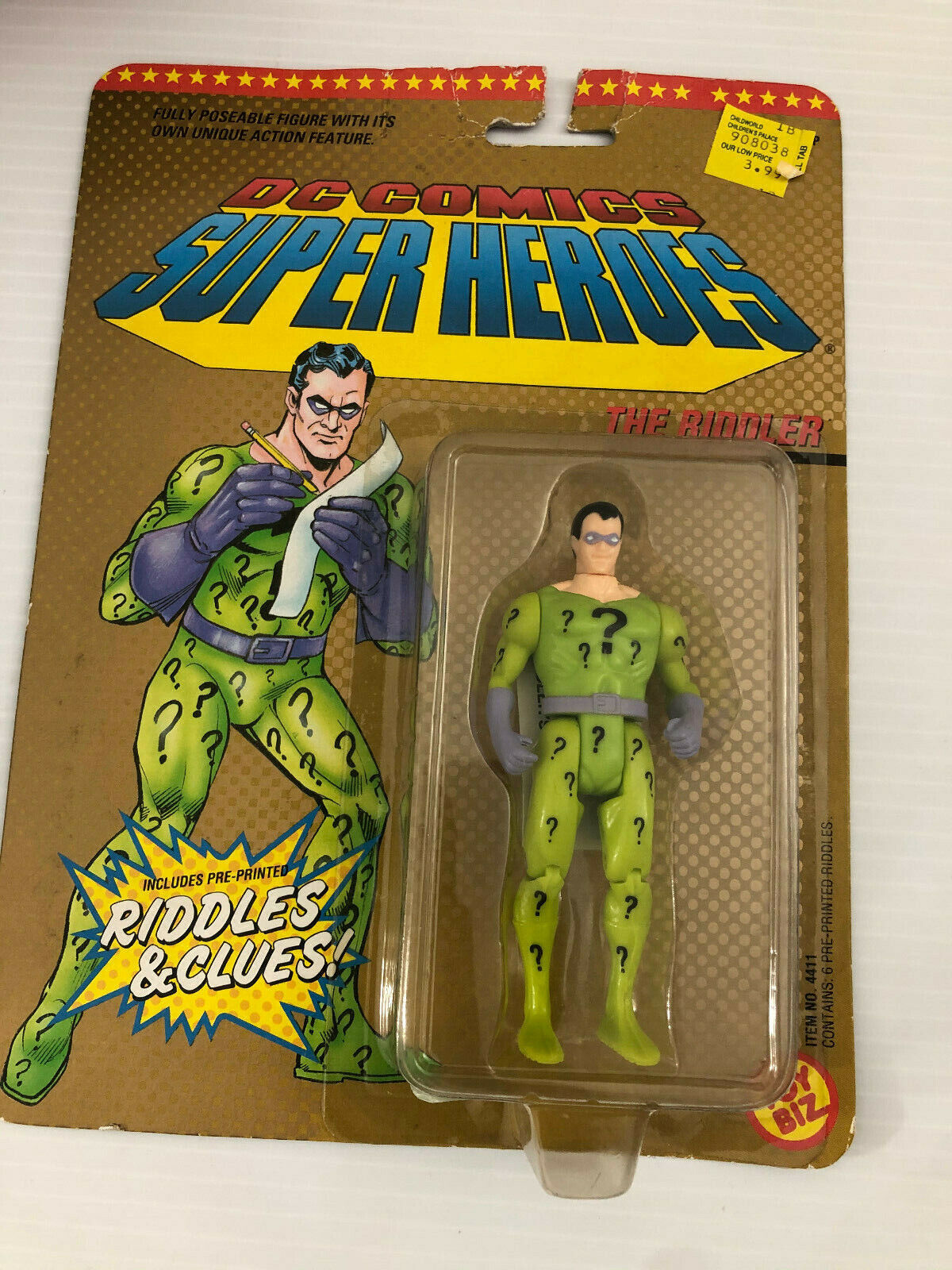 he Riddler 1989 DC COMICS Super Heroes Action Figure Toybiz Sealed