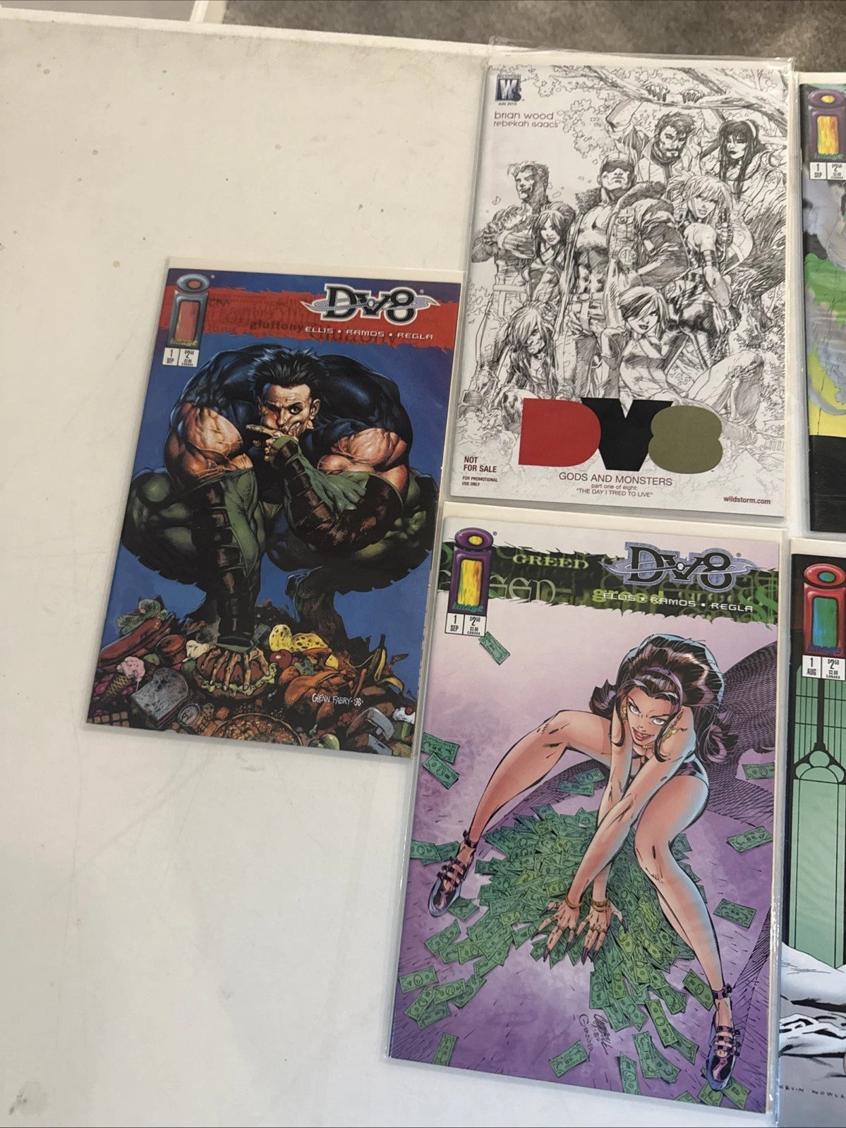 DV8 #1 Complete Set of 8 Variants +Sketch Dave Stevens, Jim Lee, Campbell,