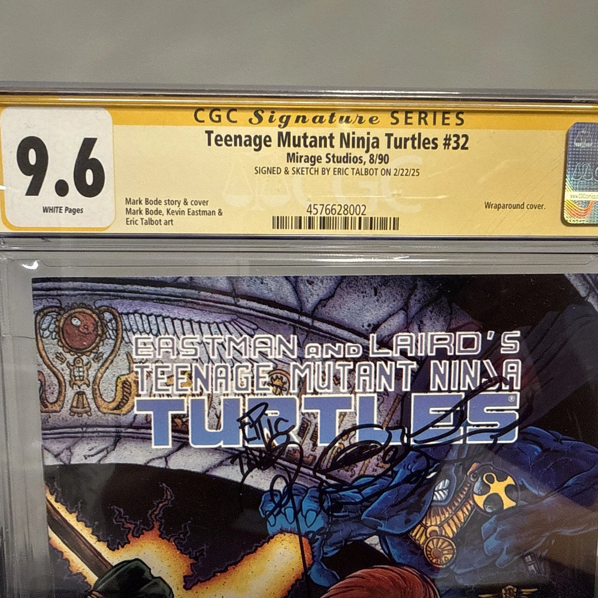 TEENAGE MUTANT NINJA TURTLES #32 CGC 9.6 SIGNED and Remark By Eric Talibot