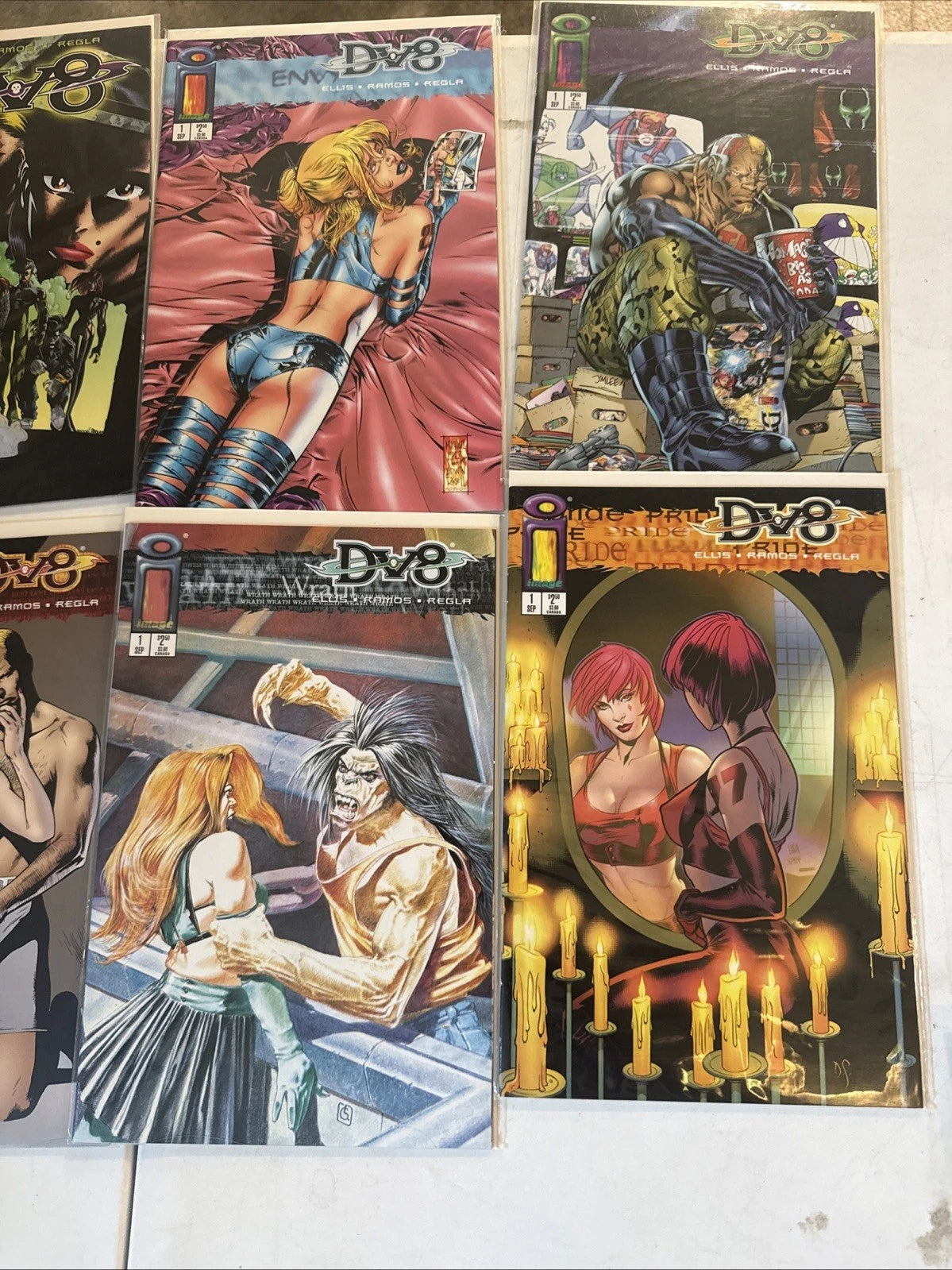 DV8 #1 Complete Set of 8 Variants +Sketch Dave Stevens, Jim Lee, Campbell,