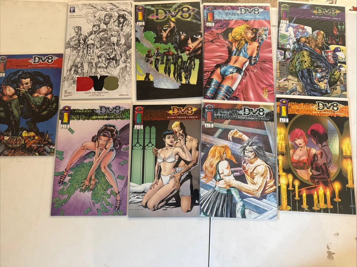 DV8 #1 Complete Set of 8 Variants +Sketch Dave Stevens, Jim Lee, Campbell,