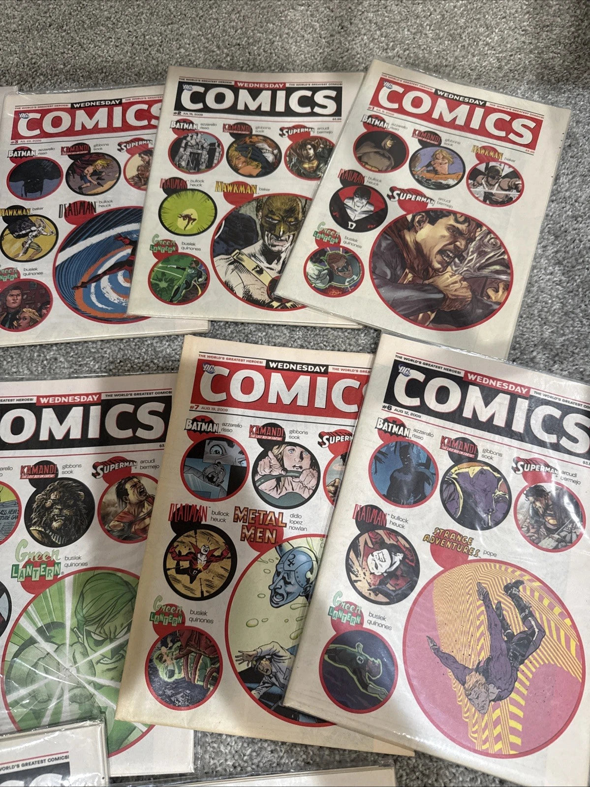 DC Wednesday Comics #1-12 Complete Set 2009 Oversized Anthology Azzarello Gaiman