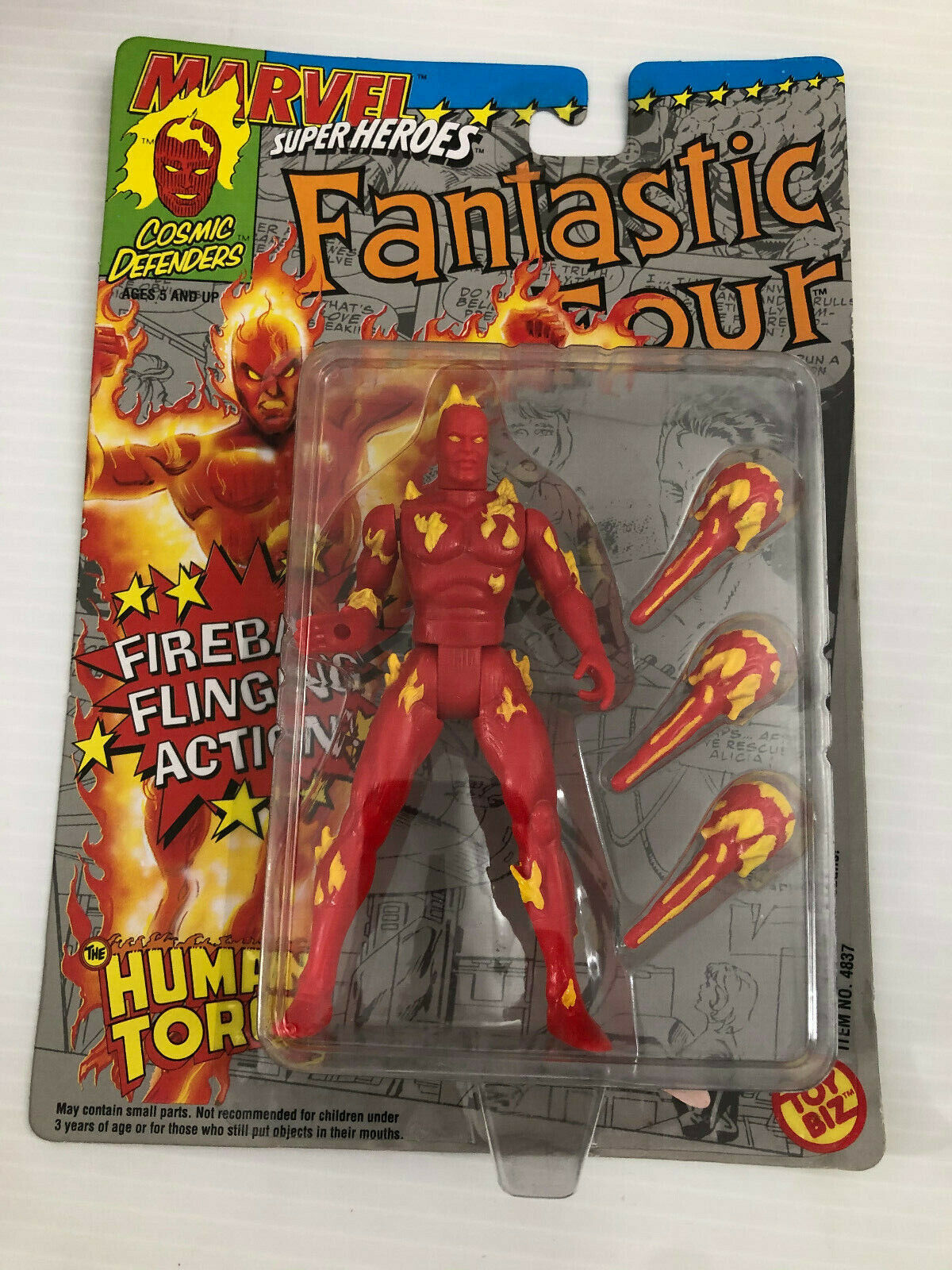 Human Torch Marvel Superheroes Action Figure 1992 Fantastic Four Vintage