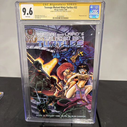 TEENAGE MUTANT NINJA TURTLES #32 CGC 9.6 SIGNED and Remark By Eric Talibot
