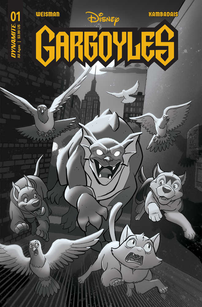 Gargoyles #1 Cover Zd 10 Copy Foc Variant Edition Fleecs & Forstner Black & White