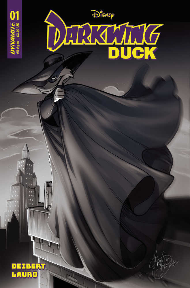 Darkwing Duck #1 Cover Zg 10 Copy Foc Variant Edition Andolfo Black & White