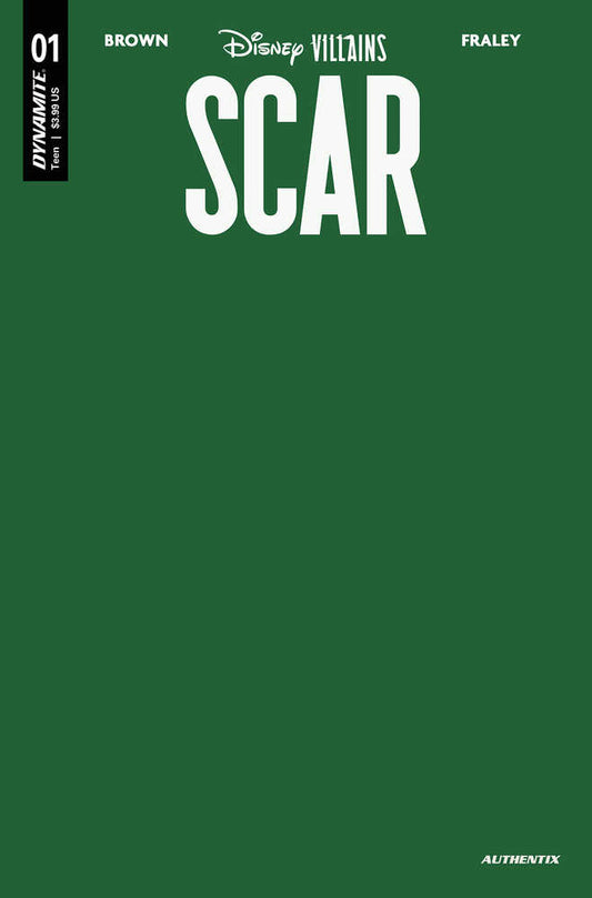 Disney Villains Scar #1 Cover W Jungle Green Blank Authentix