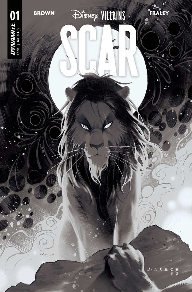 Disney Villains Scar #1 Cover X Foc 7 Karen Darboe Black & White Variant Edition