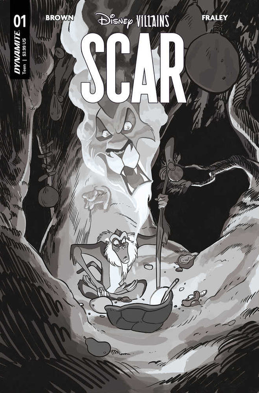 Disney Villains Scar #1 Cover Y Foc 7 Erica Henderson Black & White Variant Edition