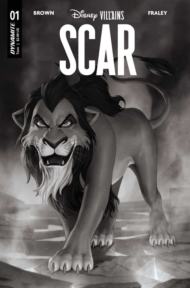 Disney Villains Scar #1 Cover Z Foc 7 Junggeon Yoon Black & White Variant Edition