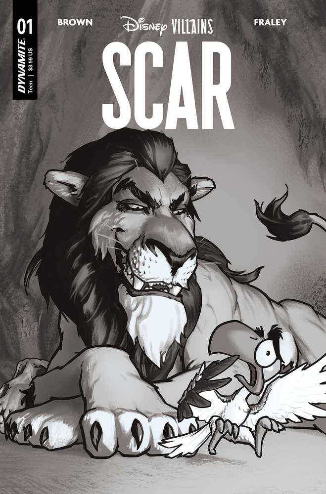 Disney Villains Scar #1 Cover Za Foc 7 Gene Ha Black & White Variant Edition