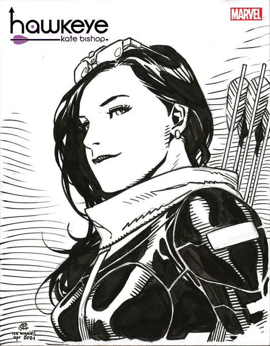 HAWKEYE KATE BISHOP #3 (OF 5) CHEUNG HEADSHOT SKETCH VAR