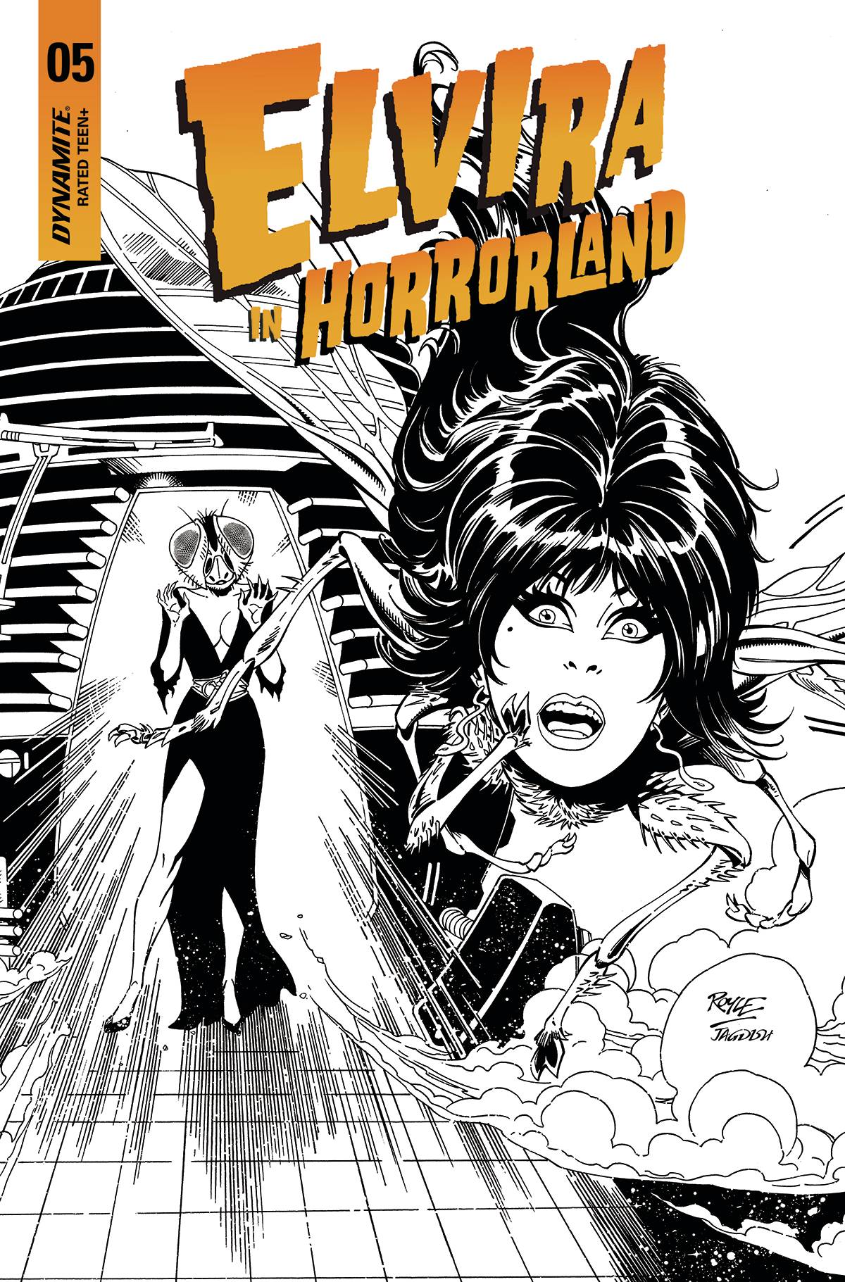 ELVIRA IN HORRORLAND #5 CVR F 15 COPY INCV ROYLE B&W