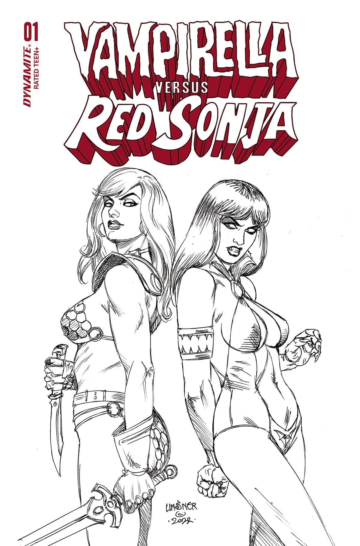 VAMPIRELLA VS RED SONJA #1 CVR W 10 COPY FOC INCV LINSNER LI