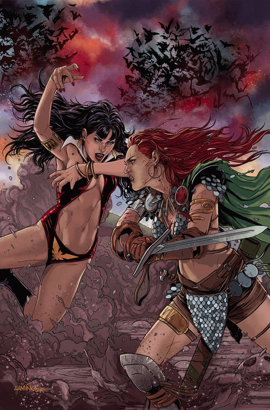 VAMPIRELLA VS RED SONJA #1 CVR X 10 COPY FOC INCV LAMING VIR