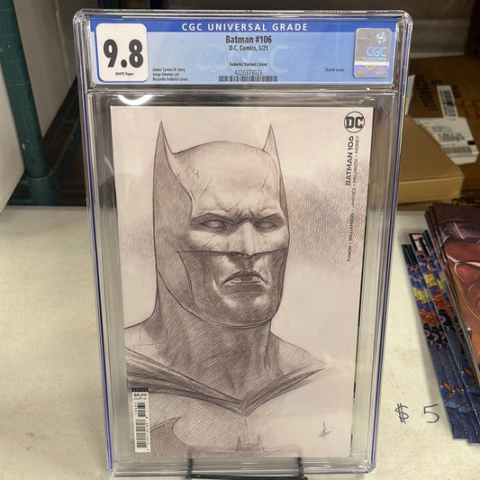 Batman #106 Federici Sketch Variant 1:25 Ratio CGC 9.8